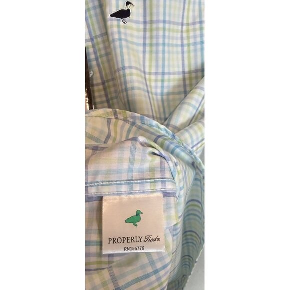 PROPERLY TIED Boys Size Medium (10/12) Plaid Sport shirt , Bamboo Blend NWT $60 - Picture 7 of 9